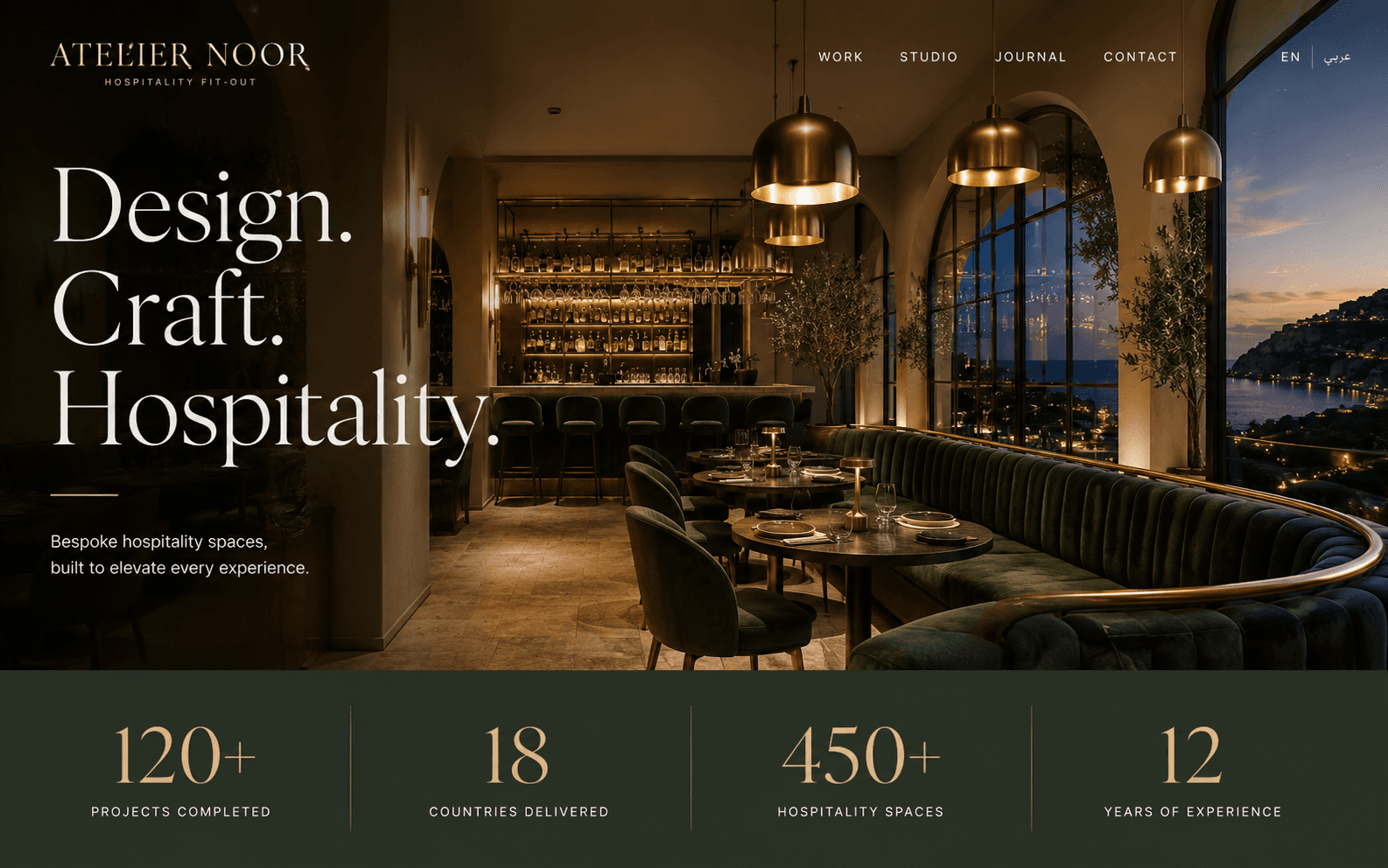 The Atelier Noor website, built by Oppus Studio