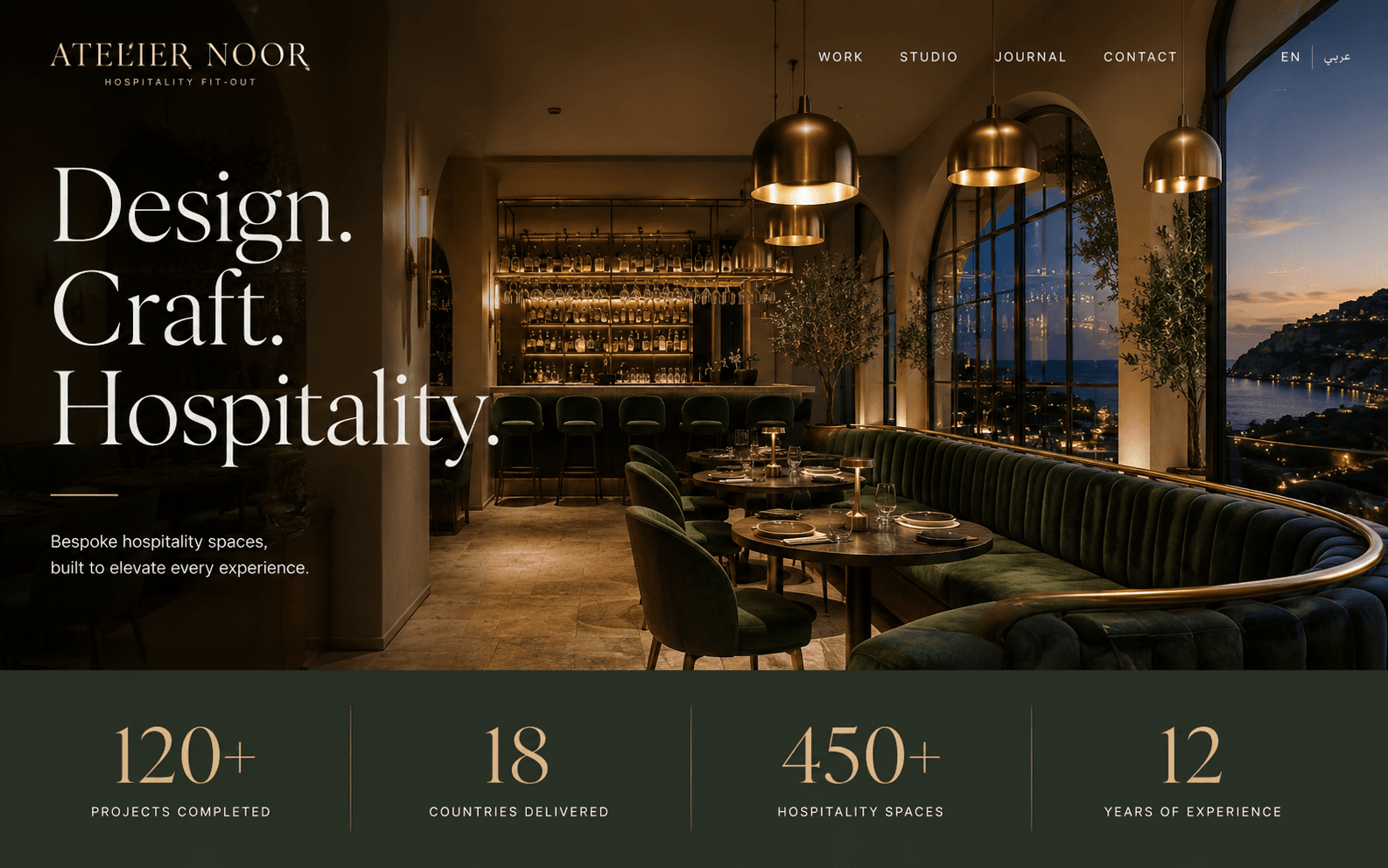 The Atelier Noor website, built by Oppus Studio