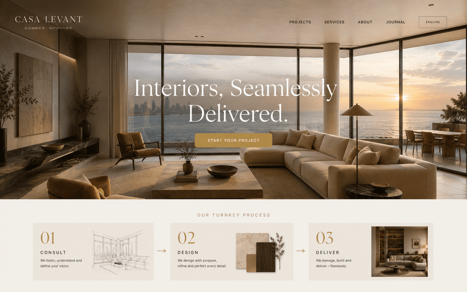 The Casa Levant website, built by Oppus Studio