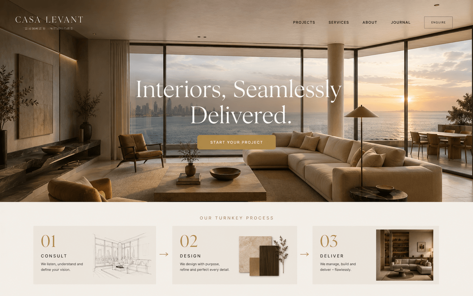 The Casa Levant website, built by Oppus Studio