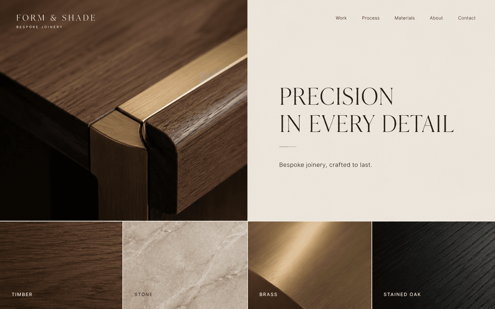 The Form & Shade website, built by Oppus Studio